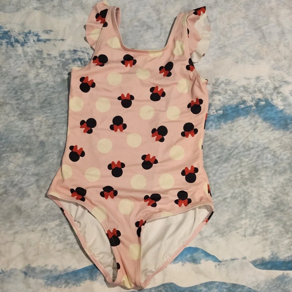 Hanna‎ Andersson Minnie Mouse One Piece Swimsuit Girls Size 12
